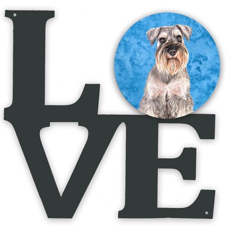 Carolines Treasures 11.5 x 11.75 in. Blue Schnauzer Metal Artwork Love Wall Decor KJ1229BUWALV